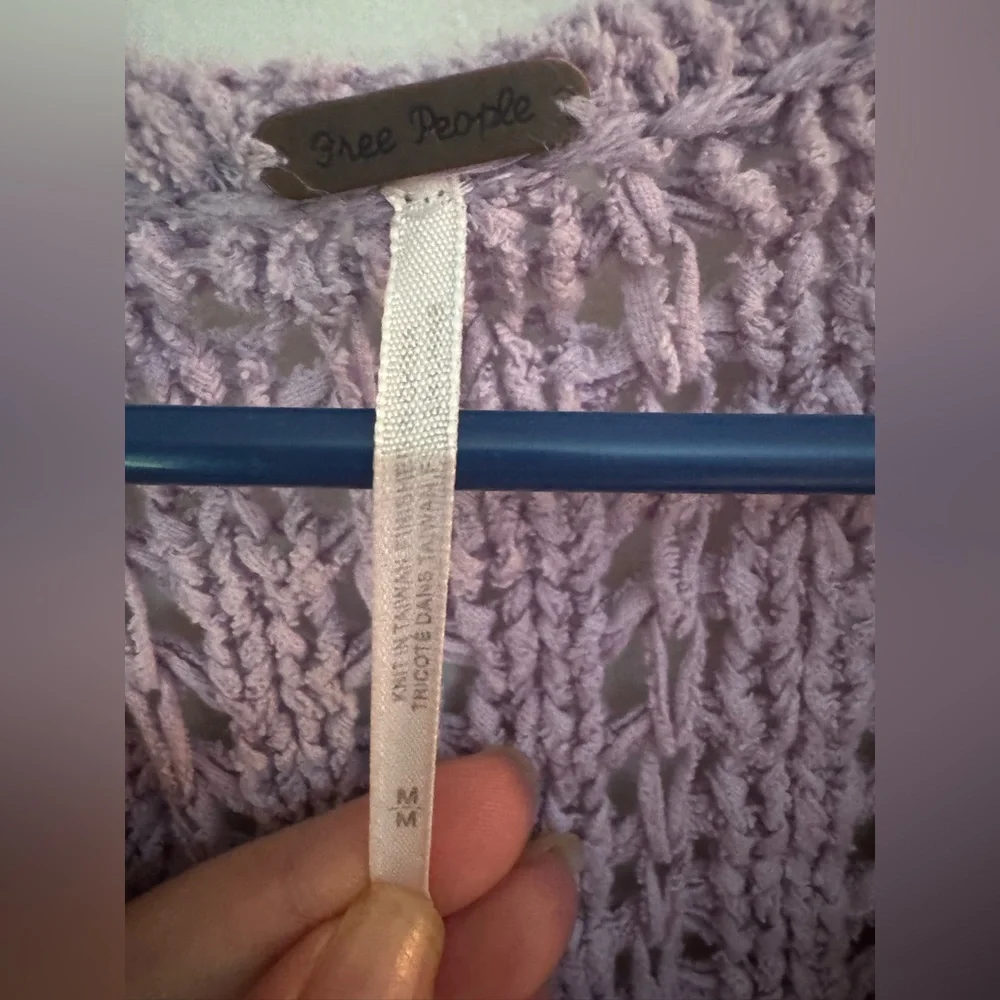 Free People Best Of You V Neck Sweater in Purple Moon size medium - Picture 5 of 7